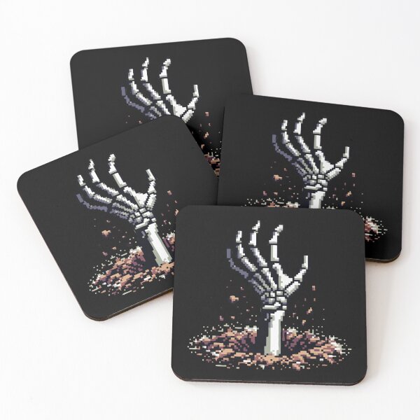 Item preview, Whimsigoth Retro Gamer Skeletal Hand Pixel Art Style designed and sold by raymondjmcd.