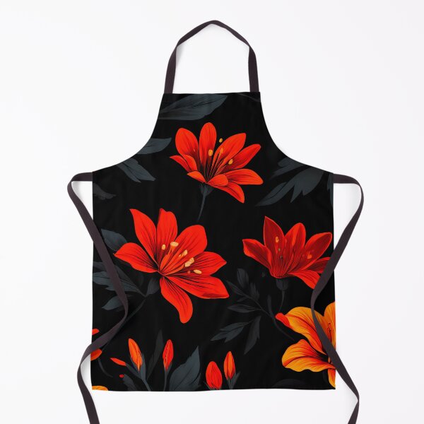 Item preview, FLORAL AND TROPICAL PATTERN O19 - Gift items and personal use / Wild, Seamless, Leaves, Grey, Red, Orange, Yellow, Flowers, Black, Pattern, Art designed and sold by LumDesignArt.