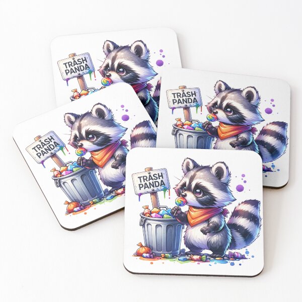 Item preview, Trash Panda eating candy out of the garbage Stickers and more designed and sold by CRandRRstickers.