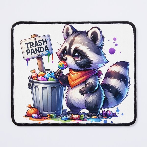 Item preview, Trash Panda eating candy out of the garbage Stickers and more designed and sold by CRandRRstickers.