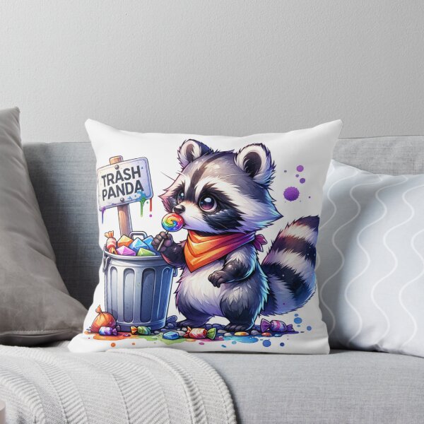 Item preview, Trash Panda eating candy out of the garbage Stickers and more designed and sold by CRandRRstickers.