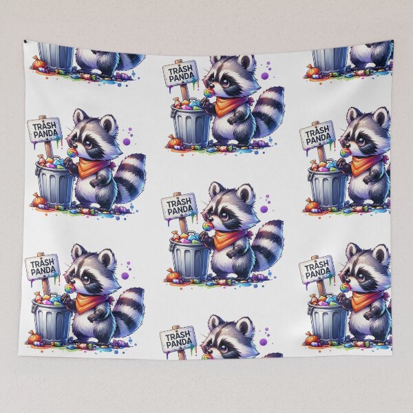 Item preview, Trash Panda eating candy out of the garbage Stickers and more designed and sold by CRandRRstickers.