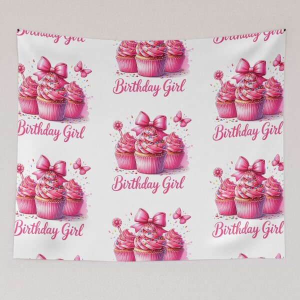 Item preview, Pink Cup cakes saying Birthday Girl stickers and more designed and sold by CRandRRstickers.