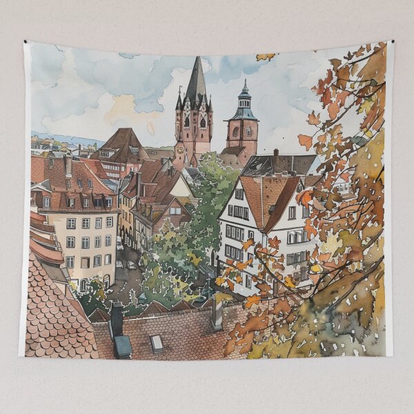 Item preview, A Watercolor Design of Freiburg - Germany designed and sold by Sketch-Shack.