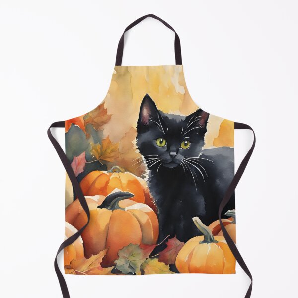 Item preview, Black Kitten in the Pumpkins designed and sold by StoryofPieces.