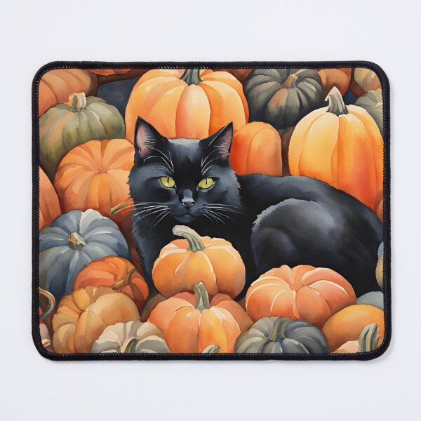 Item preview, Black Cat Resting in the Pumpkins designed and sold by StoryofPieces.