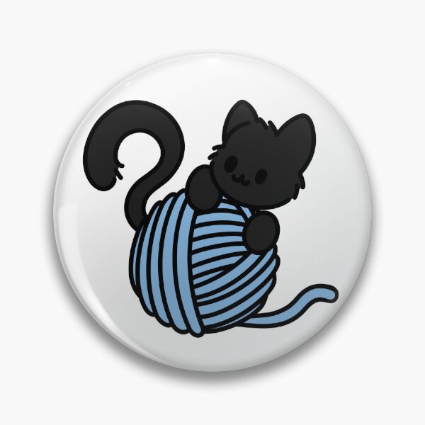Artikelvorschau, Schwarzes Kätzchen mit Wollknäuel entworfen und verkauft von Cosmic Kitty Colors.