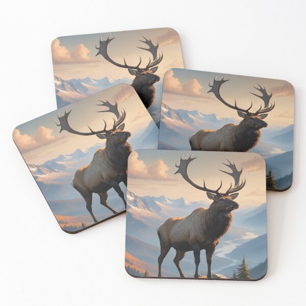 Item preview, Elk Standing on a Mountain Top designed and sold by pmah26.