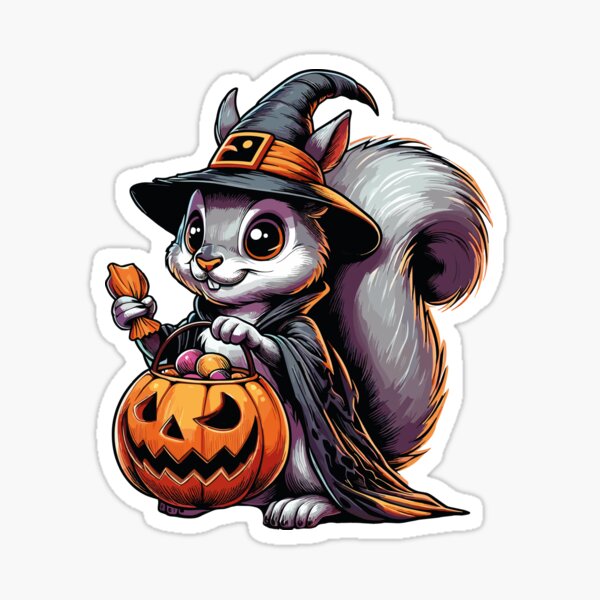 Item preview, Squirrel Scary Halloween Ghost Spooky Pumpkin Candy designed and sold by Artistoos.