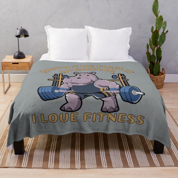 Item preview, Playful Hippo Fitness Art for Gym Lovers designed and sold by TwistedRabbit12.