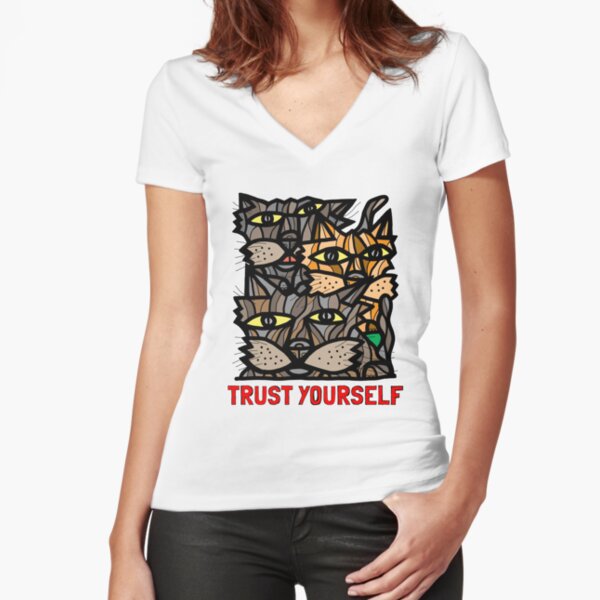 "Trust Yourself" Fitted V-Neck T-Shirt