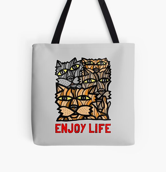 "Enjoy Life" All Over Print Tote Bag