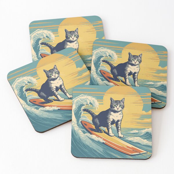 Item preview, Surfing Kitty designed and sold by NicMacTees.
