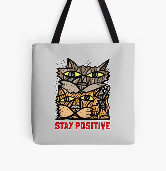 "Stay Positive" All Over Print Tote Bag