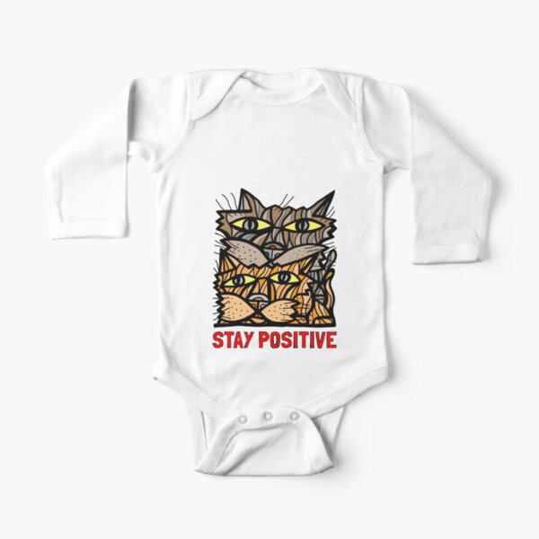 "Stay Positive" Long Sleeve Baby One-Piece