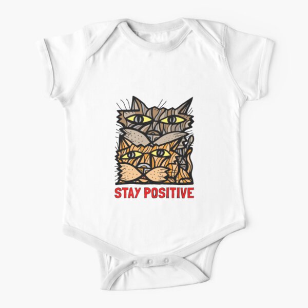 "Stay Positive" Short Sleeve Baby One-Piece