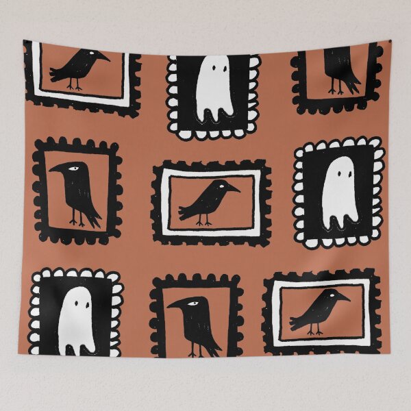 Item preview, Spooky Mail Halloween Spooky Season Pattern in Terracotta designed and sold by Ink + Finch.