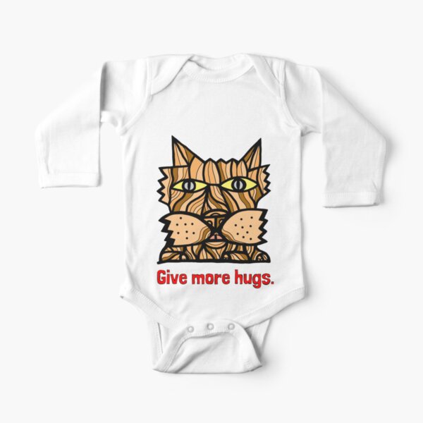 "Give More Hugs" Long Sleeve Baby One-Piece