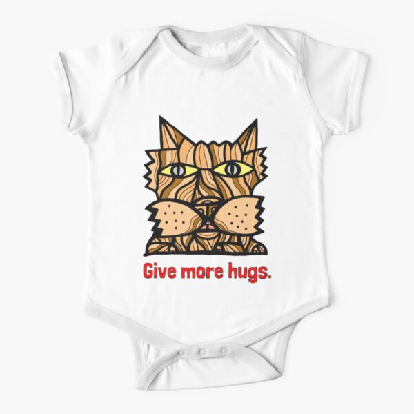 "Give More Hugs" Short Sleeve Baby One-Piece