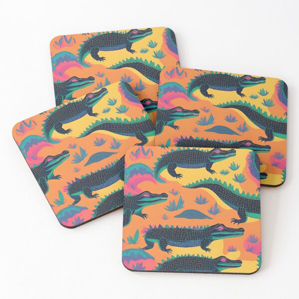 Item preview, Retro Alligator pattern designed and sold by NicMacTees.