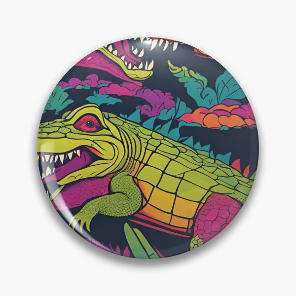 Item preview, Trippy Retro Alligator pattern designed and sold by NicMacTees.