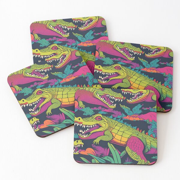 Item preview, Trippy Retro Alligator pattern designed and sold by NicMacTees.