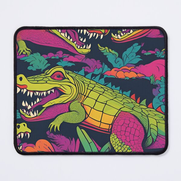 Item preview, Trippy Retro Alligator pattern designed and sold by NicMacTees.