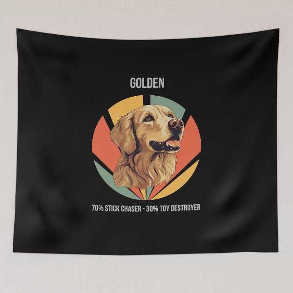 Item preview, 70% Stick Chaser, 30% Toy Destroyer - Golden Retriever designed and sold by Numbers-Art.