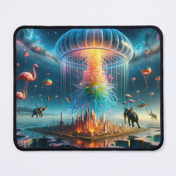 Item preview, Neon Jellyfish Above Floating Circus designed and sold by koreatvtea.