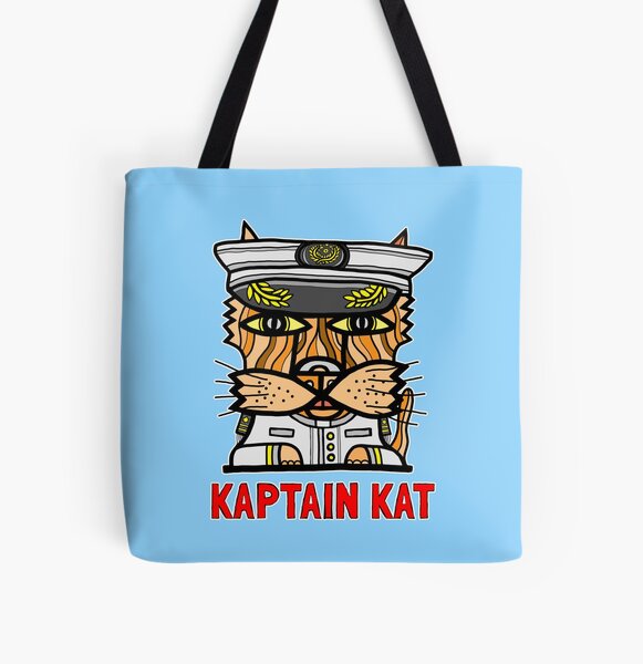 "Kaptain Kat" All Over Print Tote Bag