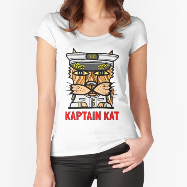 "Kaptain Kat" Fitted Scoop T-Shirt