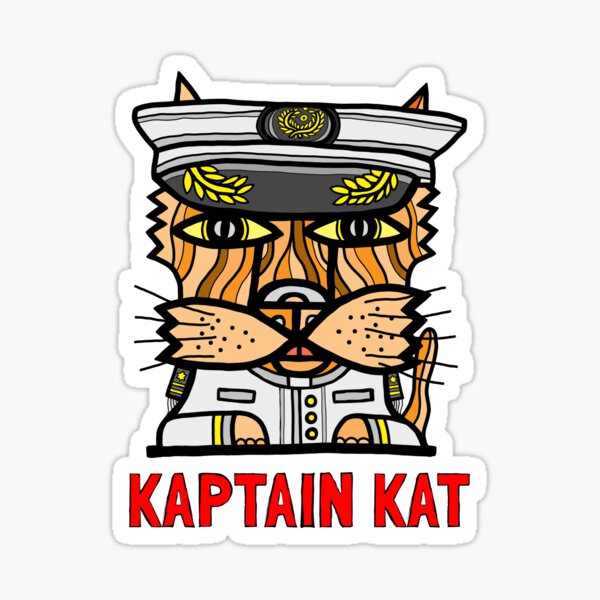 "Kaptain Kat" Sticker