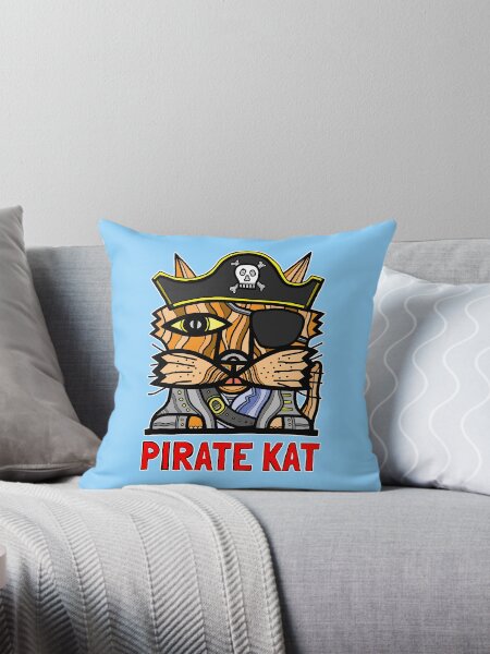 "Pirate Kat" Throw Pillow