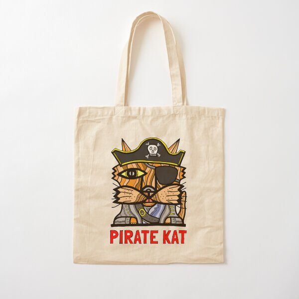 "Pirate Kat" Cotton Tote Bag