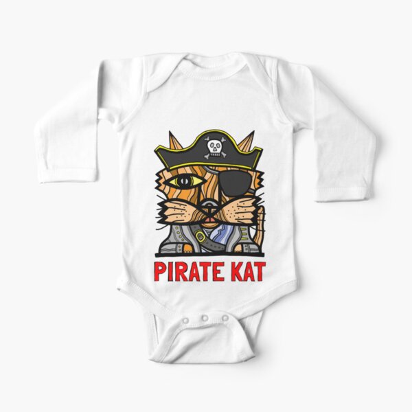 "Pirate Kat" Long Sleeve Baby One-Piece