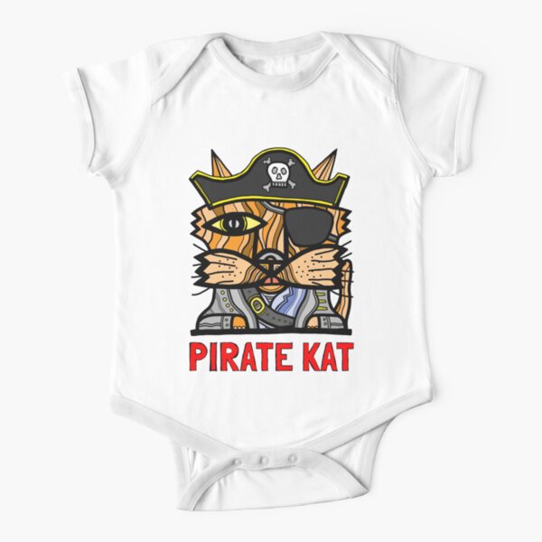 "Pirate Kat" Short Sleeve Baby One-Piece