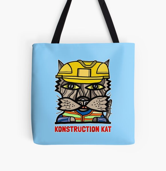 "Konstruction Kat" All Over Print Tote Bag