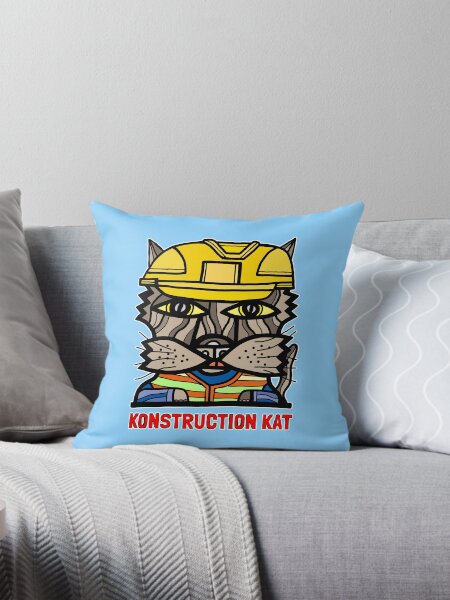 "Konstruction Kat" Throw Pillow