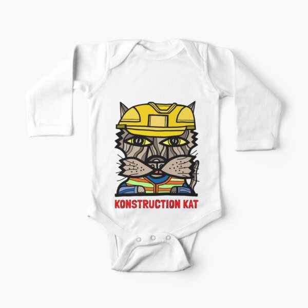 "Konstruction Kat" Long Sleeve Baby One-Piece