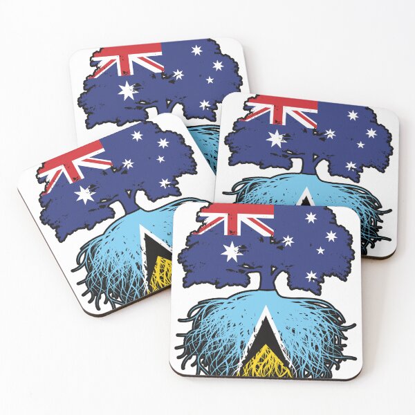 Item preview, Saint Lucia Saint Lucian Australian Australia Tree Roots Flag designed and sold by FlagX.