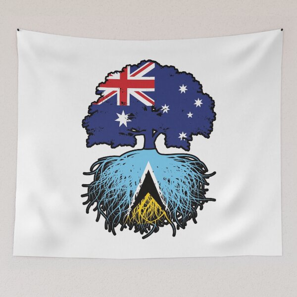 Item preview, Saint Lucia Saint Lucian Australian Australia Tree Roots Flag designed and sold by FlagX.