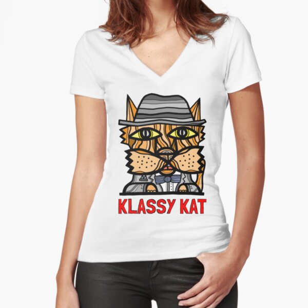 "Klassy Kat" Fitted V-Neck T-Shirt