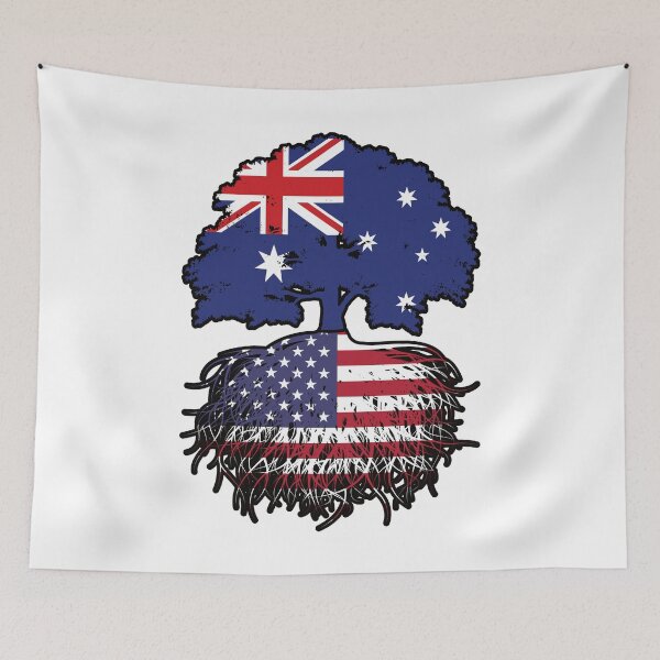 Item preview, USA American Australian Australia Tree Roots Flag designed and sold by FlagX.