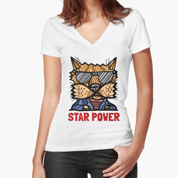 "Star Power" Fitted V-Neck T-Shirt