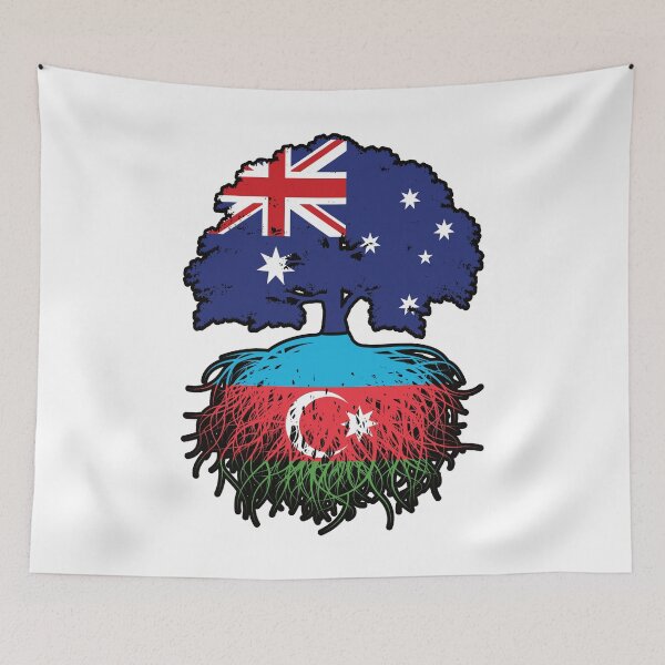 Item preview, Azerbaijan Azerbaijani Australian Australia Tree Roots Flag designed and sold by FlagX.
