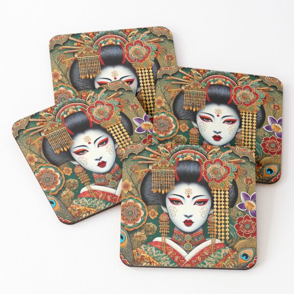 Item preview, Elegant Geisha in India-Art Style designed and sold by SakuraJapanArt.