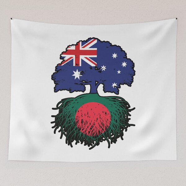 Item preview, Bangladesh Bangladeshi Australian Australia Tree Roots Flag designed and sold by FlagX.