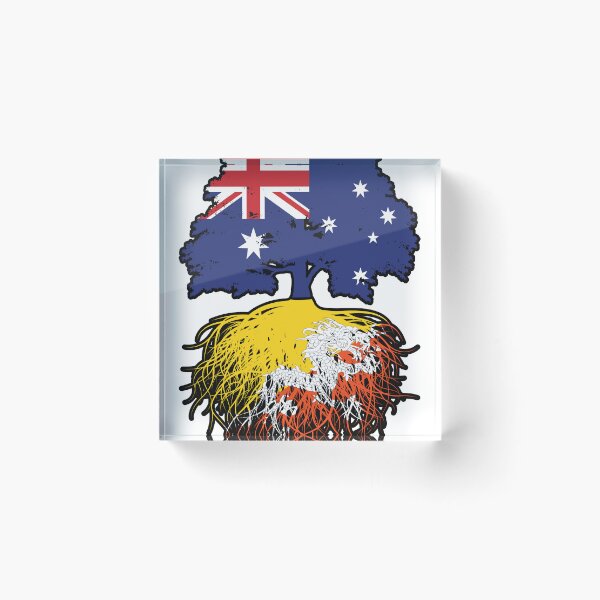 Item preview, Bhutan Bhutanese Australian Australia Tree Roots Flag designed and sold by FlagX.