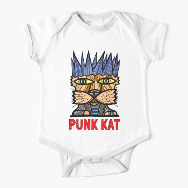 "Punk Kat" Short Sleeve Baby One-Piece