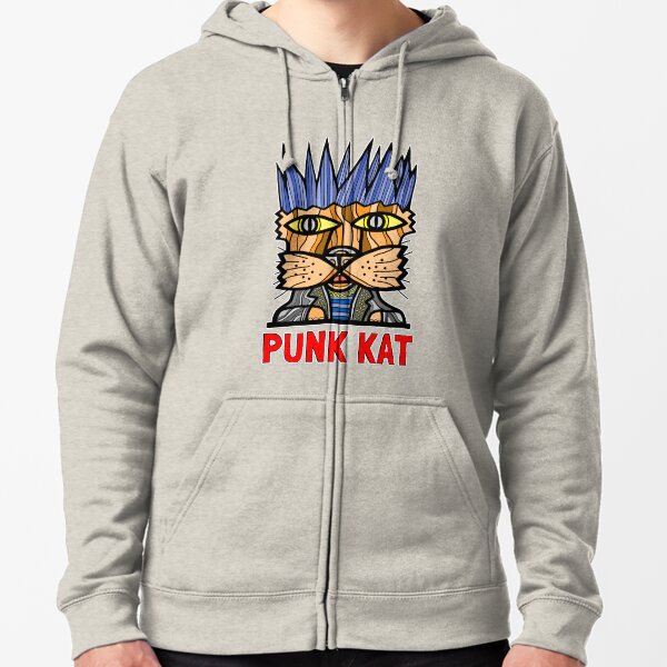 "Punk Kat" Zipped Hoodie